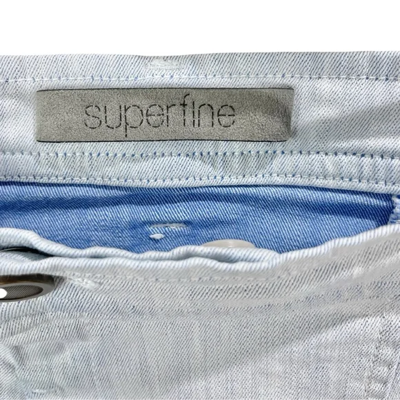 * Superfine Chase Slouch Crotch Mid Rise Chambray Slim Jeans Size 26